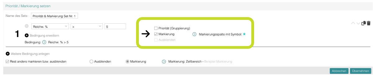 Markierungsspalte
