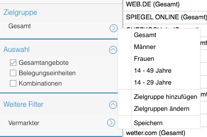 Zielgruppe ändern